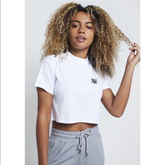 SikSilk New With Tags Retro Box Fit Crop 100% Cotton Tee – Optic White Size 2 - Picture 1 of 10